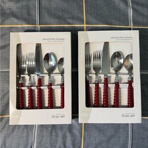 🏡NWOT Still in the box Wine/Silver Flatware Set - TWO BOXES-
20 Piece each box